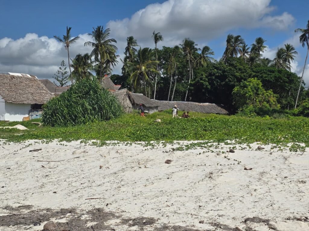 beachfront land for sale in Nyali with 140 metres of white sand frontage