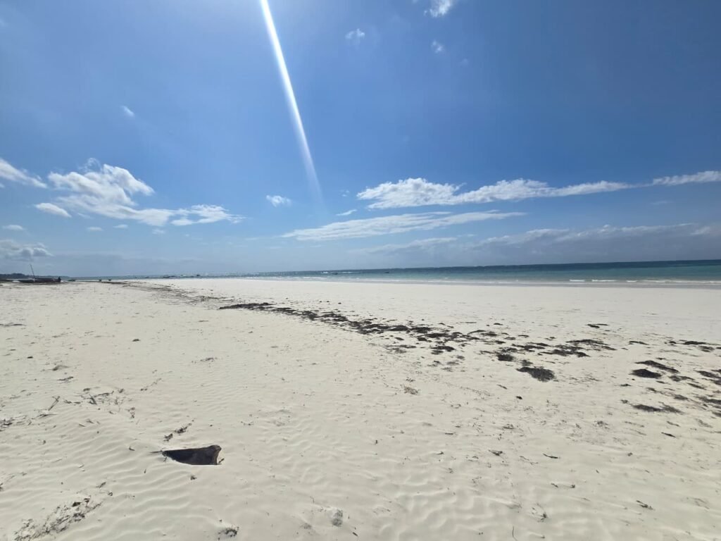 beachfront land for sale in Nyali with 140 metres of white sand frontage
